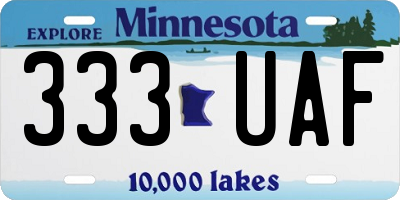 MN license plate 333UAF