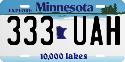 MN license plate 333UAH