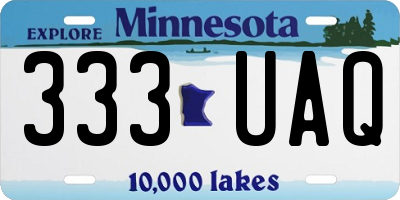 MN license plate 333UAQ