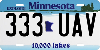 MN license plate 333UAV