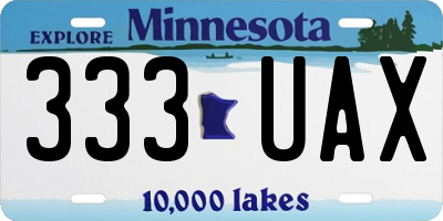 MN license plate 333UAX