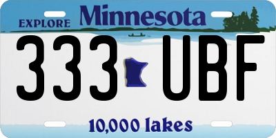MN license plate 333UBF