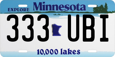 MN license plate 333UBI