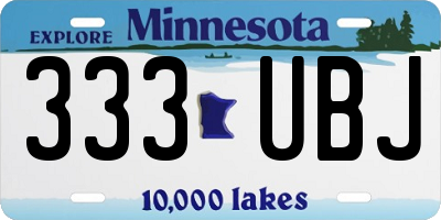 MN license plate 333UBJ