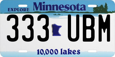 MN license plate 333UBM