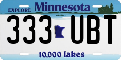 MN license plate 333UBT