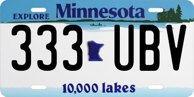 MN license plate 333UBV