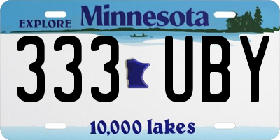 MN license plate 333UBY
