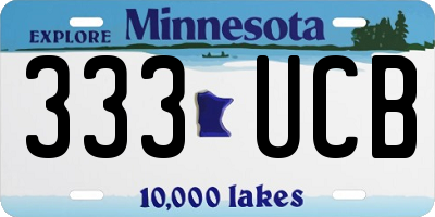 MN license plate 333UCB