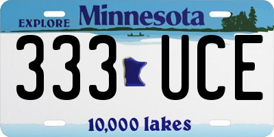 MN license plate 333UCE