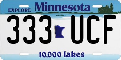 MN license plate 333UCF