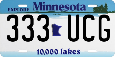 MN license plate 333UCG