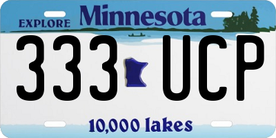 MN license plate 333UCP