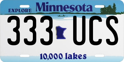 MN license plate 333UCS