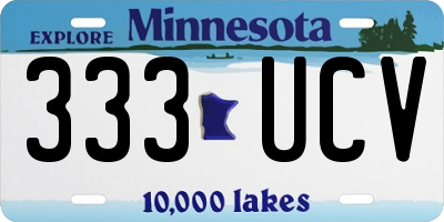 MN license plate 333UCV