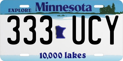 MN license plate 333UCY