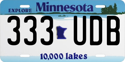 MN license plate 333UDB