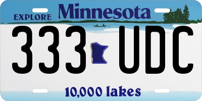MN license plate 333UDC