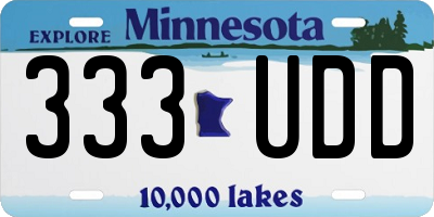 MN license plate 333UDD