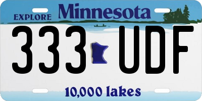 MN license plate 333UDF