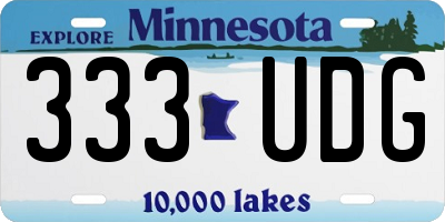 MN license plate 333UDG