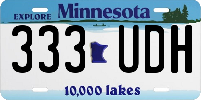 MN license plate 333UDH