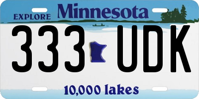MN license plate 333UDK