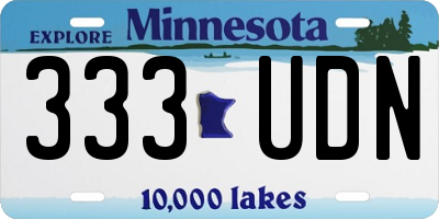 MN license plate 333UDN