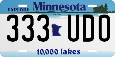 MN license plate 333UDO