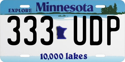 MN license plate 333UDP