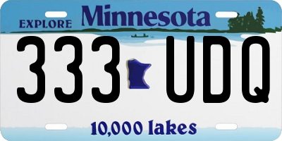 MN license plate 333UDQ