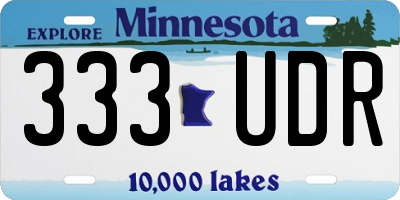 MN license plate 333UDR