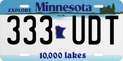 MN license plate 333UDT