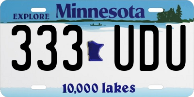 MN license plate 333UDU