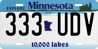 MN license plate 333UDV