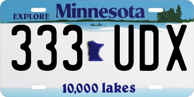 MN license plate 333UDX