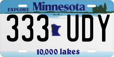 MN license plate 333UDY