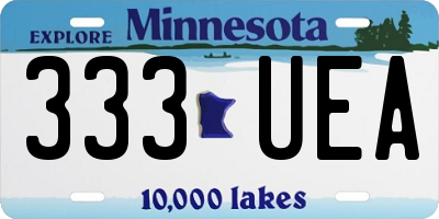 MN license plate 333UEA