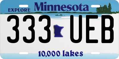 MN license plate 333UEB