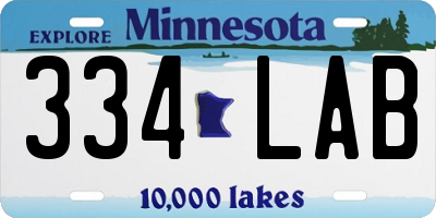 MN license plate 334LAB