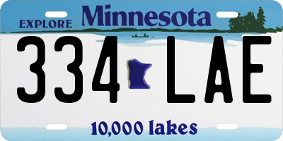 MN license plate 334LAE