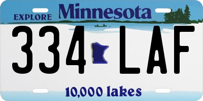 MN license plate 334LAF