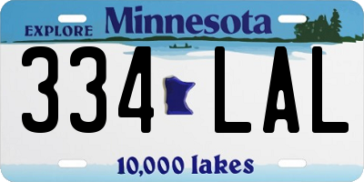 MN license plate 334LAL