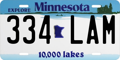 MN license plate 334LAM