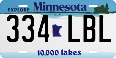 MN license plate 334LBL