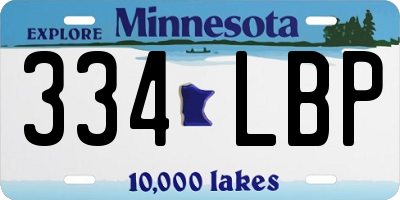 MN license plate 334LBP