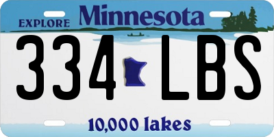 MN license plate 334LBS