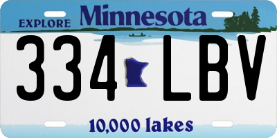 MN license plate 334LBV