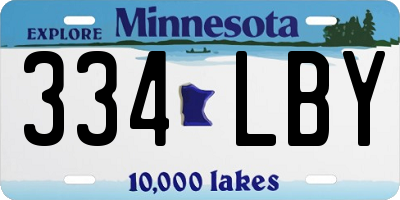 MN license plate 334LBY