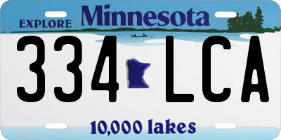 MN license plate 334LCA